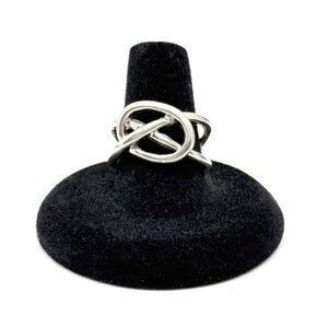 Sterling Silver Knot Ring XO Crossover Twist Wraparound Ring Size 8